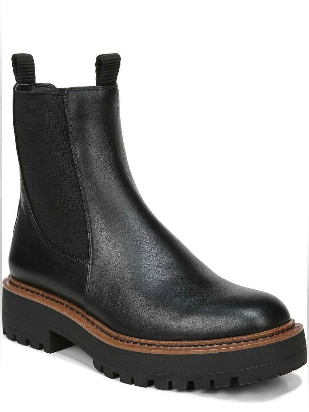 ♥️♥️ Sam Edelman Laguna Waterproof Lug Sole Chelsea Boot - Black Leather 7M - Picture 2 of 12